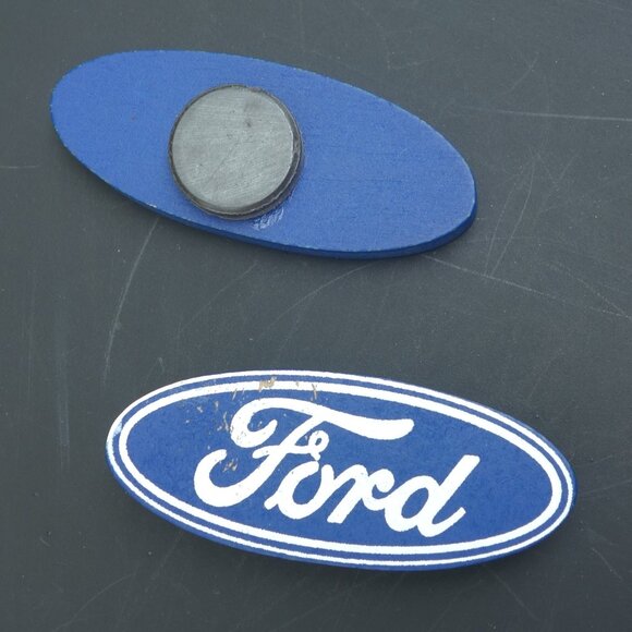 Ford Motor Company Blue Wood Border Chalk Board with Two Ford Oval Magnets - Picture 3 of 15